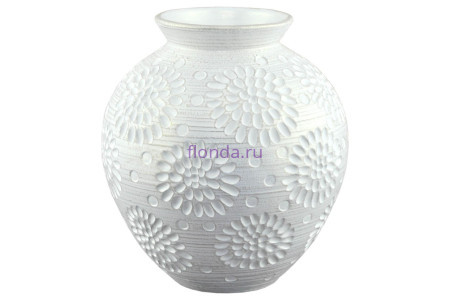 Ваза для цветов керамическая Астра белая ваза шар h22см , 24-723