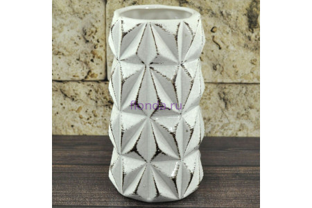 ваза керамическая 11,5*11,5*22см бел., 94303